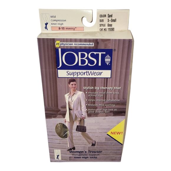 Jobst SupportWear Women's Trouser Knee High Socks 8-15mmHg Sand X-Small - Picture 1 of 9